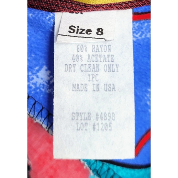 Vintage Just In Thyme 80's Abstract Pop Culture Print Dress Size 8 - Picture 8 of 8